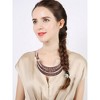 Alilang Antique Gold Tone Layered Bib Necklace with Engraved Etched Patterns - 4 of 4