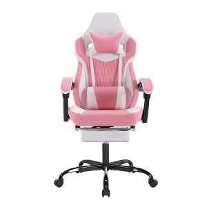 Racxily Gaming Chair w/ Footrest and Adjustable Headrest Lumbar Support, High Back Gaming Chairs PVC Leather Ergonomic Gamer Chair - 1 of 4