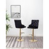 Best Master Furniture, Brightcast 2-piece Velvet Tufted Gold Bar Stools - 2 of 4