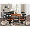 HomeStock 5-Pc Black and Cherry Finish Solid Wood Top - Round Dining Room Set - Seats-4 - 2 of 4