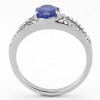 Slickblue Women's Stainless Steel Ring with London Blue Synthetic Spinel, No Plating Finish, Pave Design, Size 5-10 - 3 of 4