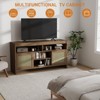 58 inch TV Stand for up to 65 inch TVs - Rattan Accent Entertainment Center with Adjustable Shelves, Boho Farmhouse Style for Living Room & Apartment - 4 of 4