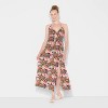 Women's Ruched Maxi Halter A-Line Dress - Wild Fable™ Assorted Pinks Floral - 2 of 3