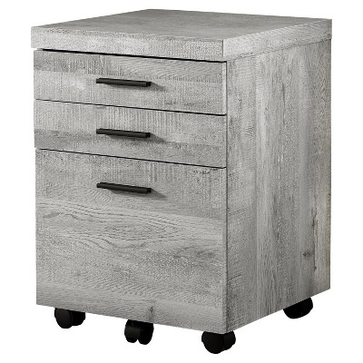 Monarch Specialties File Cabinet Rolling Mobile Storage Drawers Printer Stand Office Work Laminate Grey Contemporary Modern