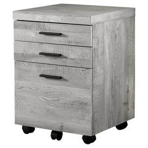 Monarch Specialties File Cabinet Rolling Mobile Storage Drawers Printer Stand Office Work Laminate Grey Contemporary Modern - 1 of 4