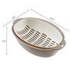 VECELO 2 In 1 Colander Strainer with Bowl Set, Fruit Vegetable Washing Colanders & Food Strainers, Double Layer Colander for Kitchen, Gray - 4 of 4