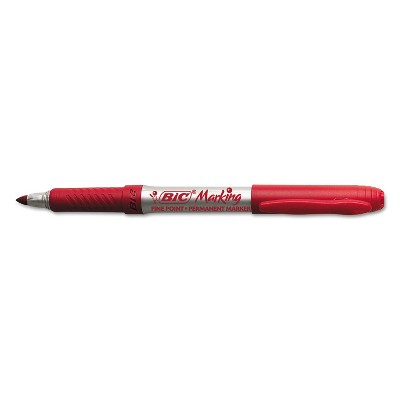 Bic Marking Fine Tip Permanent Marker Rambunctious Red Dozen GPM11RD