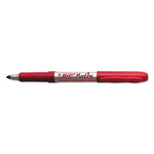 Bic Marking Fine Tip Permanent Marker Rambunctious Red Dozen GPM11RD - 1 of 4