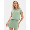EXLURA Womens Casual Summer 2 Piece Short Skirt Sets Short Sleeve Tshirt And Tennis Skort Dressy Cotton Matching Sweatsuits - 3 of 4