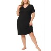 Agnes Orinda Women's Plus Size Solid Comfort Short Sleeves Family Nightgown - image 2 of 4