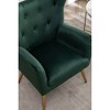 Velvet Wingback Accent Chair with Button-Tufted Back and Gold Metal Legs - 2 of 4