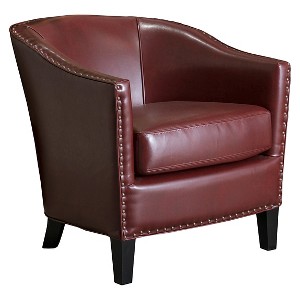 Austin Oxblood Leather Club Chair Red - Christopher Knight Home