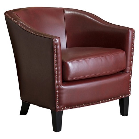 Austin Oxblood Leather Club Chair Red, Red Leather Club Chairs