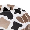 Blue Panda 48 Pack Cow Print Paper Plates for Barnyard Birthday Party Supplies, Farm Animal Baby Shower, Brown Foil Print, 9 Inch - 4 of 4