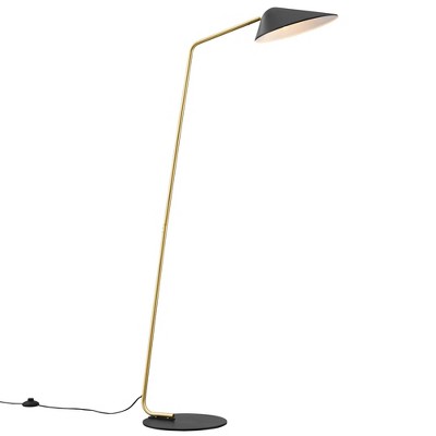 Modway Journey Standing Floor Lamp - Satin Brass Rod, LED Compatible