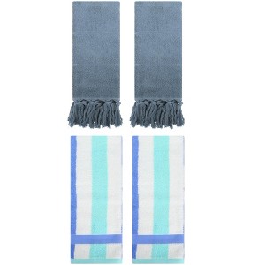 REGALWOVEN 4 Pcs Cotton Bathroom Hand Towels for Home Decoration - 1 of 4