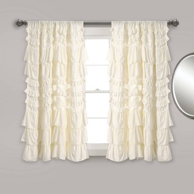 52" x 63" Kemmy Window Curtain Panel Single Ivory - Lush Décor