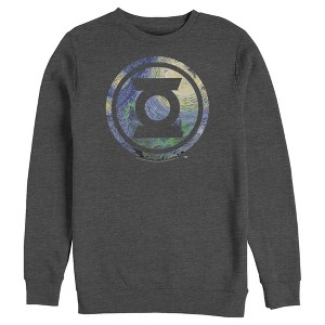 Men's Justice League Green Lantern Starry Night Logo Sweatshirt - 1 of 3