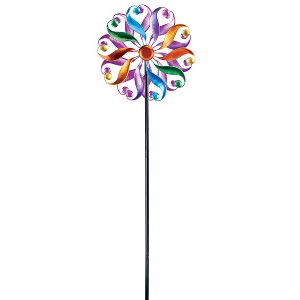 Collections Etc Colorful Rays Double-Sided Wind Spinner Stake, 48" H 13 X 6.75 X 48 - 1 of 4