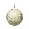 Slickblue Set of 4" Handcrafted Papier-Mâché Ornaments – Choose from Snowflake, Flower, or Nativity Designs with Loop - 2 of 2