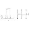 Progress Lighting Blakely 6-Light Linear Chandelier, Graphite Finish, Open Linear Form, Satin Brass Accents - 3 of 4
