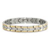 Black Bow Jewelry Mens 8mm Stainless Steel, Gold-Tone Plated & CZ Link Bracelet, 8.5 In - 3 of 4