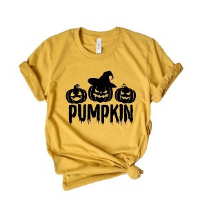 Simply Sage Market Women's Pumpkin Trio Short Sleeve Graphic Tee - 1 of 4