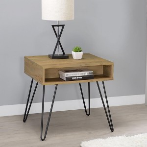 23.5" Square End Table with Hairpin Legs and Open Storage Drawer for Living Room - 1 of 4