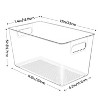 LunaLulinlk 4 Pack Clear Plastic Storage Bins with Handles,Pantry Organizer Bins, for Refrigerator, Freezer, Cabinet, Kitchen, Countertops, X-Large - 3 of 4
