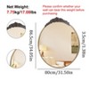31.50/23.62inch Wall Mirror Classic Baroque Brass Mirror Antique Gold Round Home Decor - 2 of 3