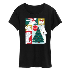 Women's - Coca-Cola - Christmas Tree Polar Bears Short Sleeve Graphic T-Shirt - 1 of 4