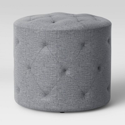 Birdrock Home Tufted Rectangle Ottoman - Velvet Foot Stool - Grey : Target