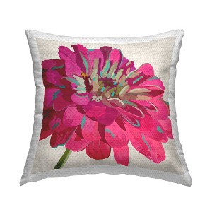 Stupell Industries Bold Magenta Dahlia Flower Bloom Outdoor Decorative Throw Pillow, 18 x 18 - 1 of 3