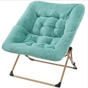 Folding Saucer Chair for Adults - No Assembly, 300lb Capacity, Soft Faux Fur Lounge Chair - 1 of 4