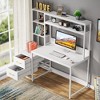 JUJABU 55-Inch Computer Desk with Hutch, 2 Drawers, Open Shelves, Modern Home Office Storage & Gaming/Writing Workstation - 4 of 4