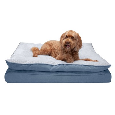 FurHaven Mink Fur & Suede Pillow-Top Orthopedic Dog Bed