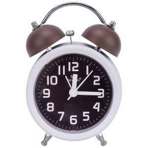 REGALWOVEN Battery Powered Metal Silent Non-Ticking Compact Size Alarm Clock 3.3"L x 2.2"W x 5.1"H 1 Pc - 1 of 4