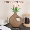 Unique Bargains Ceramics Minimalist Modern Decorative Vase Earth Brown - 2 of 4