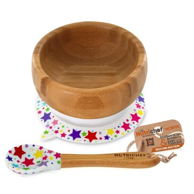 NutriChef Stars Bowl with Silicone Suction and Spoon for Baby and Toddlers
