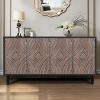 NicBex 60 Inch Mid Century 4-Door Sideboard Storage Cabinet with Convex Pattern Diamond Doors and 2 Shelves - 4 of 4