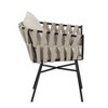 YOOCOZZ 7-Piece Outdoor Patio Dining Set with Extendable Plastic Wood Table and 6 Polyester Woven Chairs - Beige - 3 of 4