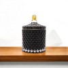 Slickblue Glass Jewelry Jar with Geometric Diamond Facets in Pink or Black Color Option - 3 of 3