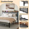 King Bed Frame with Headboard, Charging Station, LED Lights, Underbed Storage, Metal Slat Support – No Box Spring Needed for Apartments & Dorms - 3 of 4