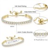 Cloth Women's Delicate Tennis Bracelet - Adjustable Slide Bracelet with White Gold Plated Diamonds and Cubic Zirconia - 3 of 4