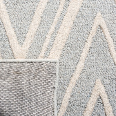 Hand-Tufted Cambridge Navy and Ivory Wool 4' Square Rug