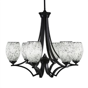 Toltec Lighting Zilo 6 - Light Chandelier in  Matte Black with 5" Black Fusion Shade - 1 of 1
