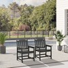 Outsunny 2 Piece HDPE Patio Furniture, Outdoor Chair Set with Armrests and Slatted Back, Garden Chair for Lawn, Poolside, Backyard, Black - 2 of 4