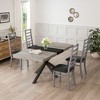 XIYUYEU Dining Table Set for 4 Retro Rectangular Stretch Metal Dining Table Set, Gray - 2 of 4