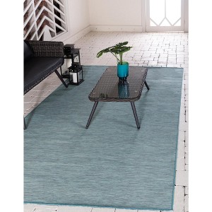 Unique Loom    Outdoor Solid Patio Area Rug - 1 of 4