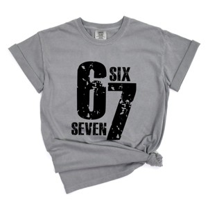 Six Seven Distressed - Women's Garment Dyed Graphic T-Shirt - 1 of 4
